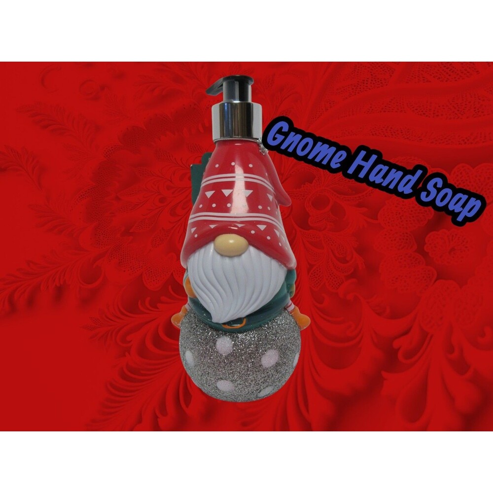 Holly Jolly Vanilla Frosting Gnome Refillable Hand Soap Dispenser Christmas